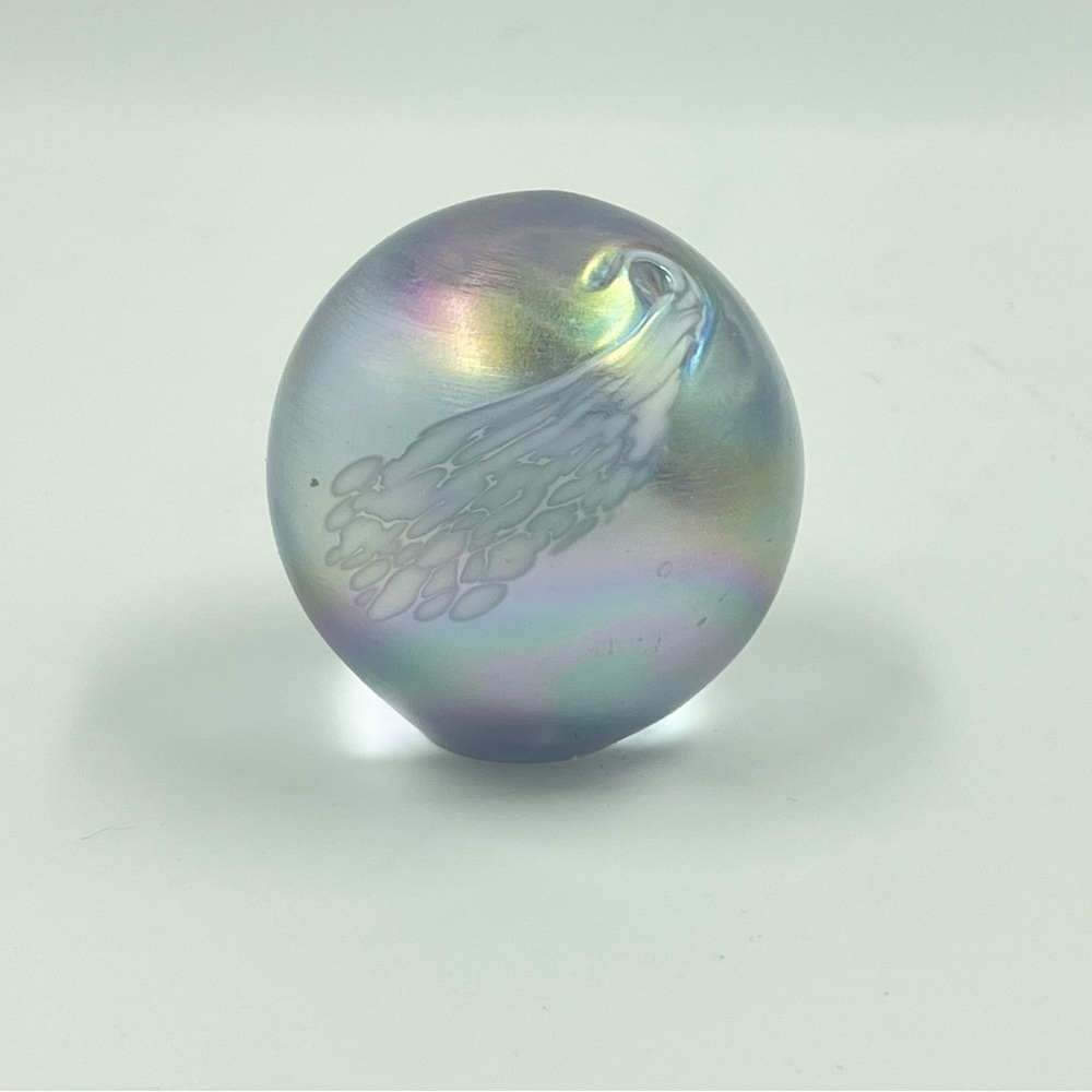 Iridescent Glass Sphere Paperweight